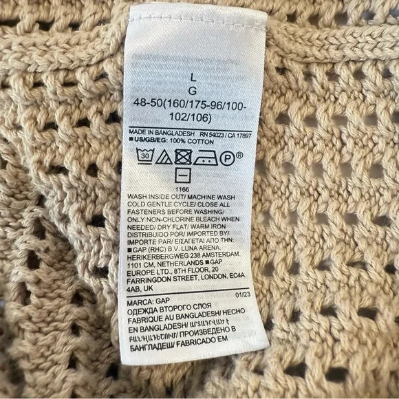 GAP Crochet Cardigan 100% Cotton Size L - Picture 9 of 9
